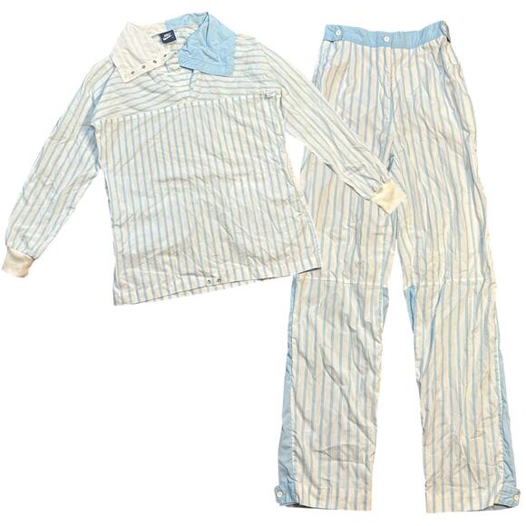 Nike 1980’s Vintage Baby Blue Pin Stripe Set - Picture 1 of 16